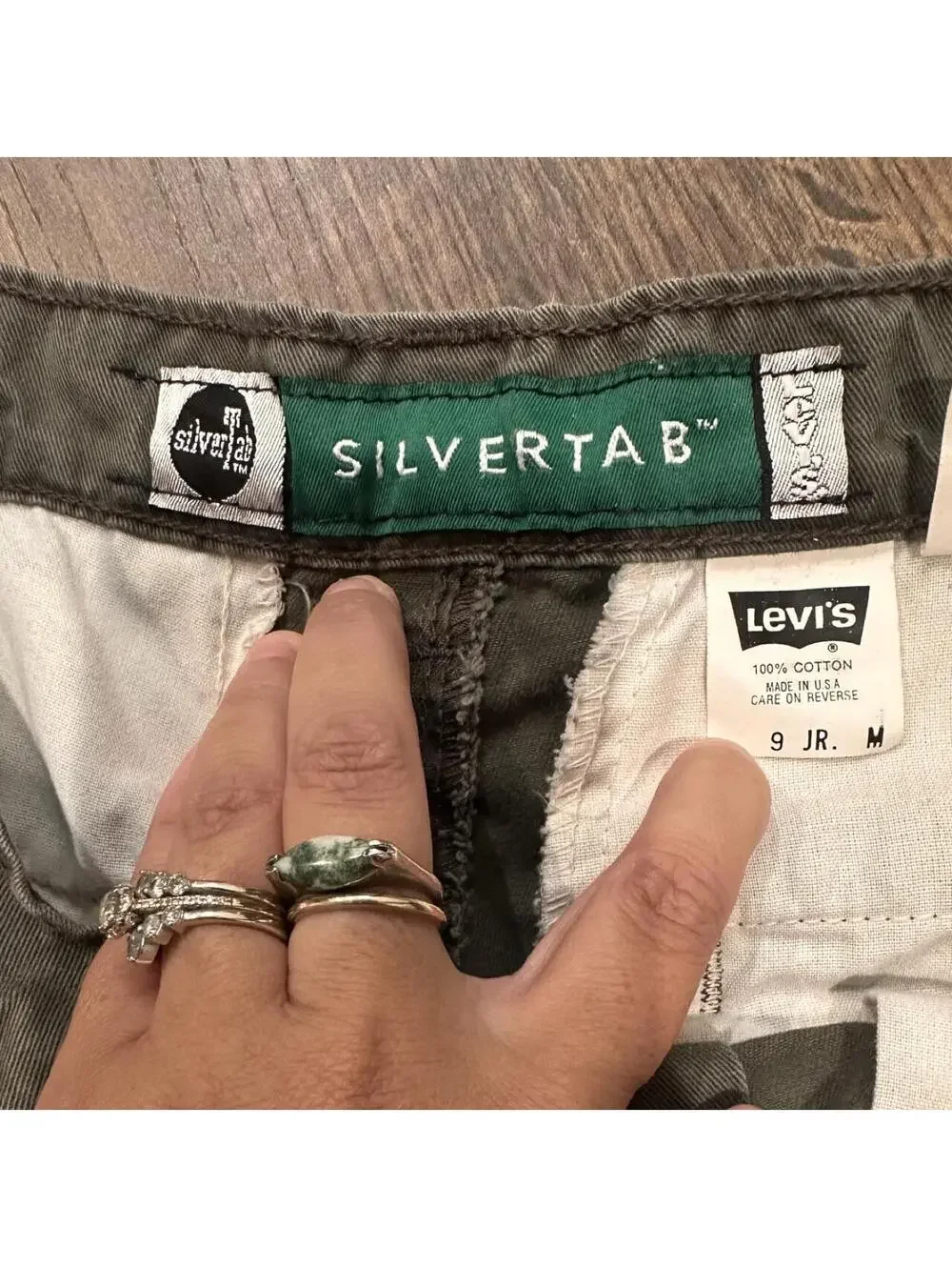 Vintage 1990s Levi's Silver Tab Olive Green Cotton Pants